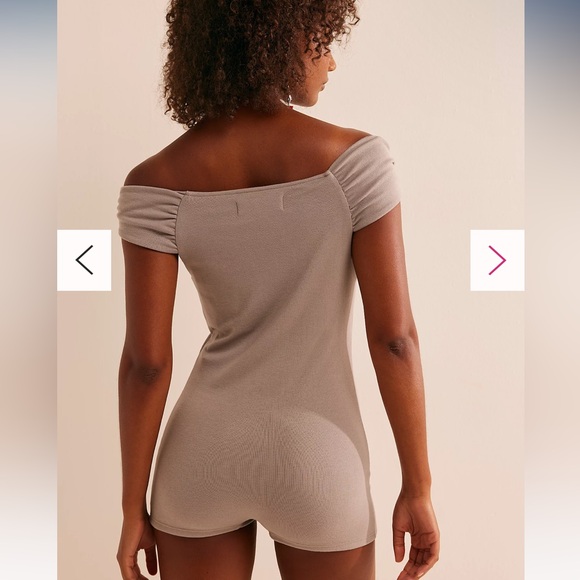 NWT FREE PEOPLE BEACH ROMPER SIZE M CREAM/GRAY COLOR SIZE M - Picture 2 of 7